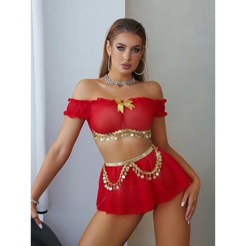 Attractive Lingerie Ensemble for Ladies, Stylish European And American Dress Collection, Themed Role-Play Outfits, Charming And Stunning Off-The-Shoulder Designs, Perfect for Festive Evening Parties, Romantic Anniversaries for Couples