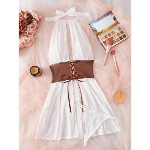 A Nightdress Made of with a Mesh Corn Strap - Suitable for Outdoor Wear