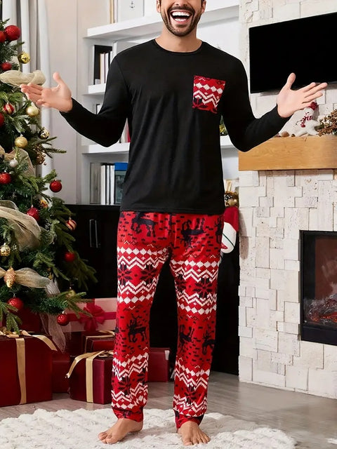 Couple style carnival Christmas themed couple pajamas