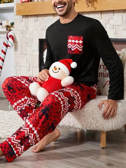 Couple style carnival Christmas themed couple pajamas