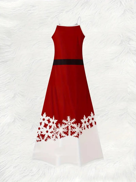 Red & White Snowflake Sling Dress