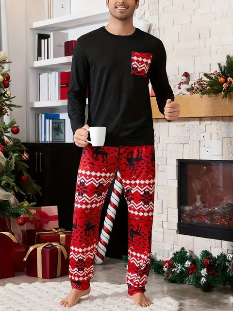 Couple style carnival Christmas themed couple pajamas