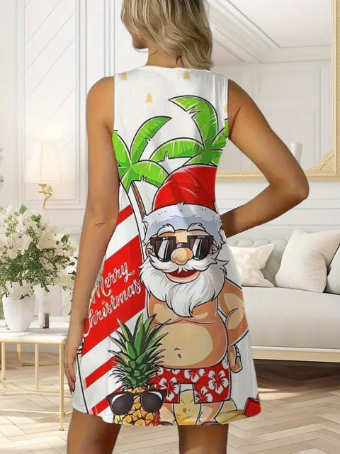 Women’s Tropical Santa Hawaiian Dress