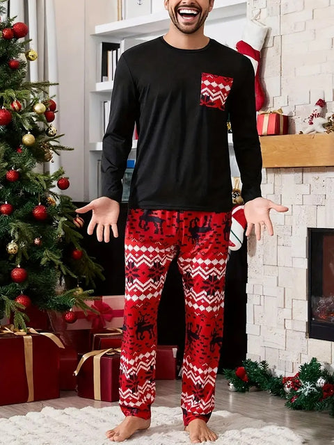 Couple style carnival Christmas themed couple pajamas