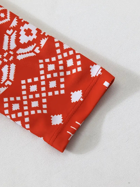 Women’s Red & White Christmas One-Piece Swimsuit