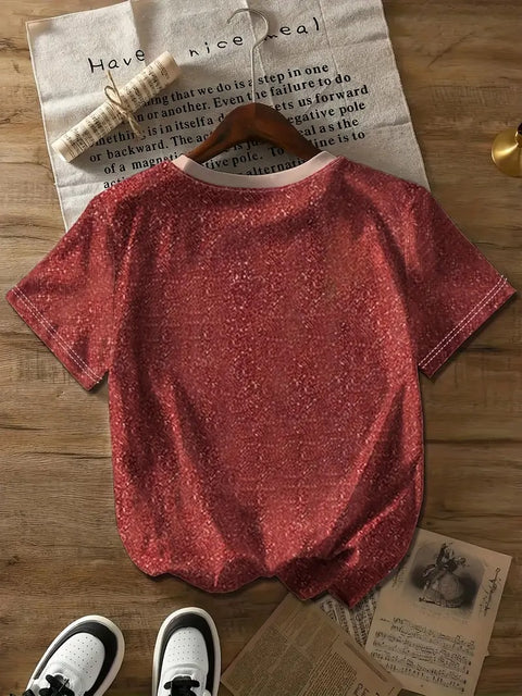 Women's Casual Short Sleeve Knit Top