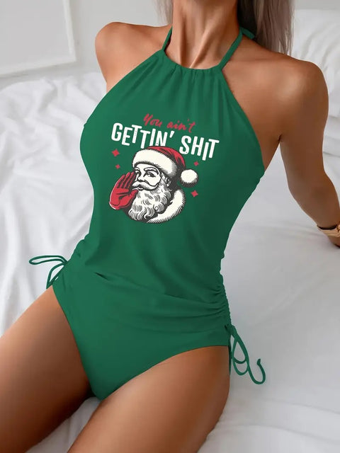 Women’s Funny Santa Two-Piece Swim Set