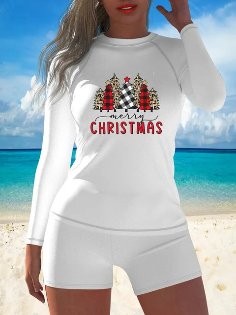 Women’s Festive Buffalo Plaid Swim Set