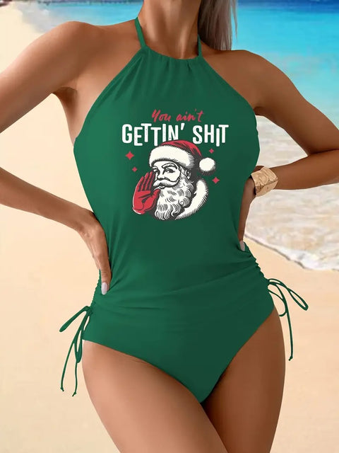 Women’s Funny Santa Two-Piece Swim Set