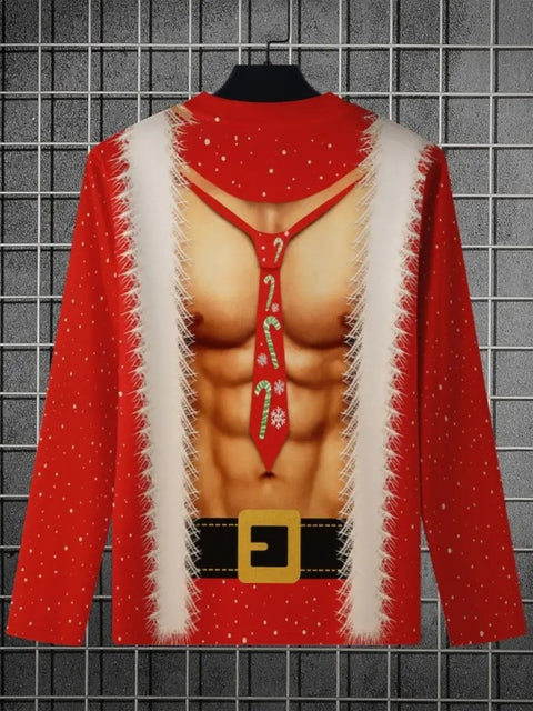 Men’s Christmas 3D Print Long Sleeve T-Shirt