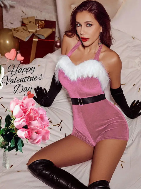 Elegant Pink Holiday Bodysuit