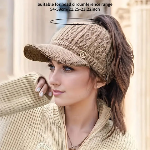 Furry Cat Hat with Pom-Pom & Paws